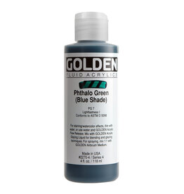 Golden Fluid Acrylic Paints (4oz) Phthalo Green (Blue Shade)