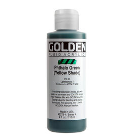 Golden Fluid Acrylic Paints (4oz) Phthalo Green (Yellow Shade)