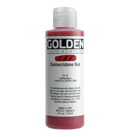 Golden Fluid Acrylic Paints (4oz) Quinacridone Red