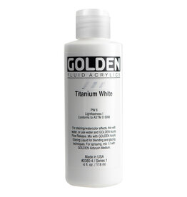 Golden Fluid Acrylic Paints (4oz) Titanium White