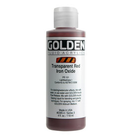Golden Fluid Acrylic Paints (4oz) Transparent Red Iron Oxide