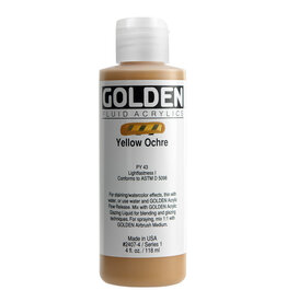 Golden Fluid Acrylic Paints (4oz) Yellow Ochre