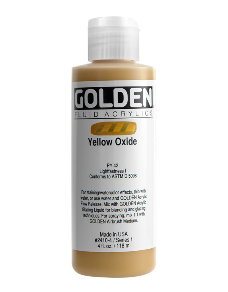 Golden Fluid Acrylic Paints (4oz) Yellow Oxide