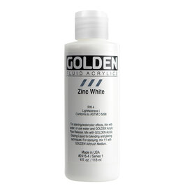 Golden Fluid Acrylic Paints (4oz) Zinc White