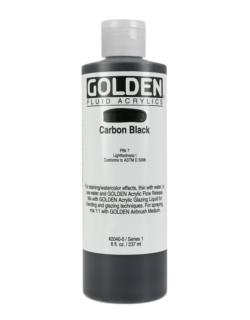 Golden Fluid Acrylic Paints (8oz) Carbon Black