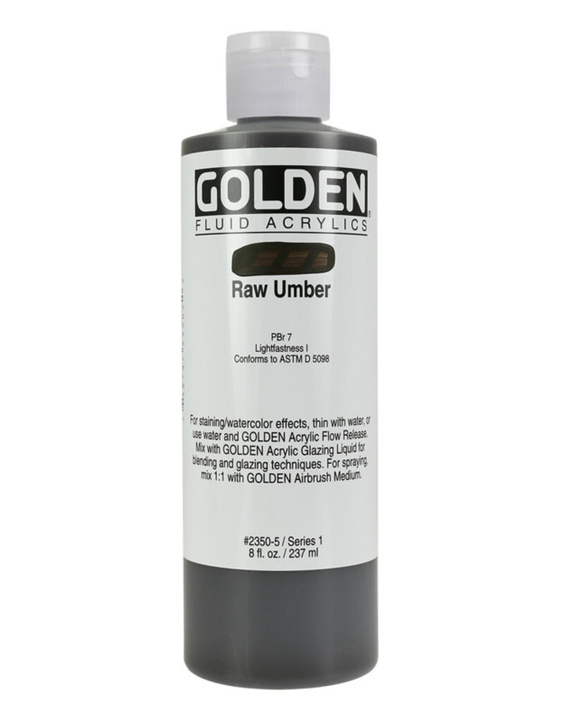 Golden Fluid Acrylic Paints (8oz) Raw Umber