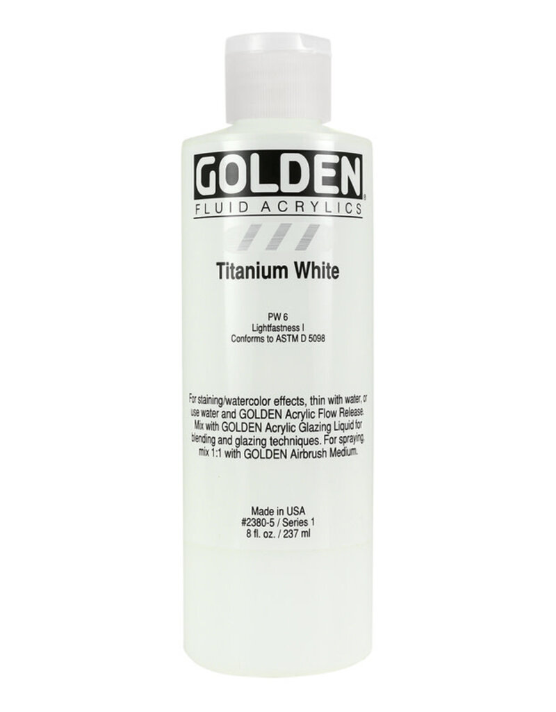 Golden Fluid Acrylic Paints (8oz) Titanium White