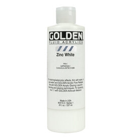 Golden Fluid Acrylic Paints (8oz) Zinc White