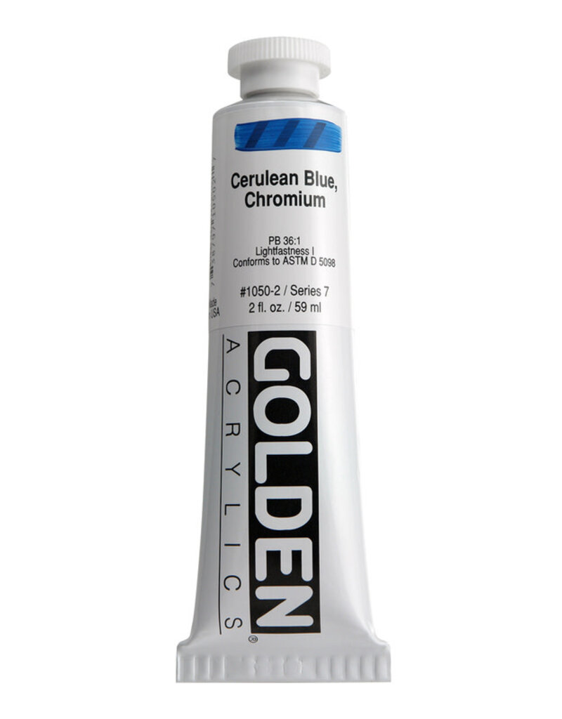 Golden Heavy Body Acrylic Paint (2oz) Cerulean Blue, Chromium