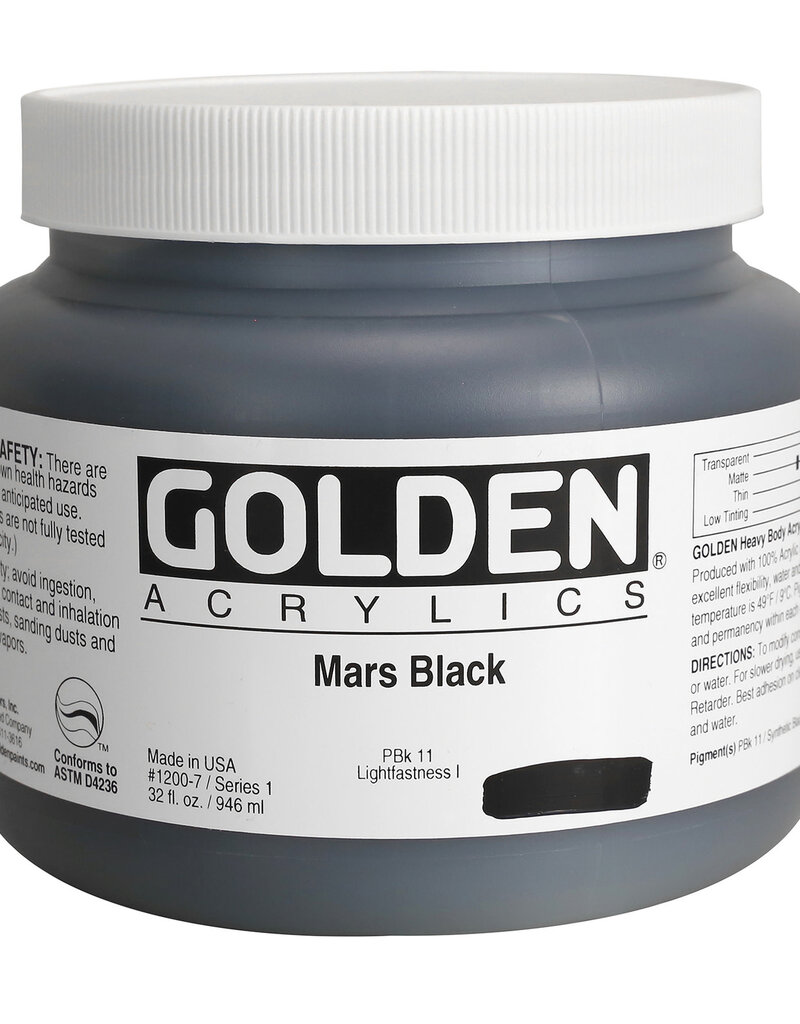 Golden Heavy Body Acrylic Paint (32oz) Mars Black