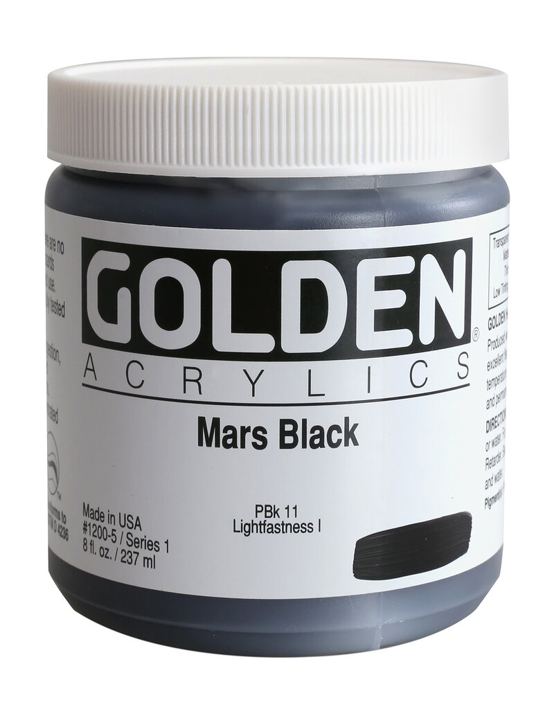 Golden Heavy Body Acrylic Paint (8oz) Mars Black