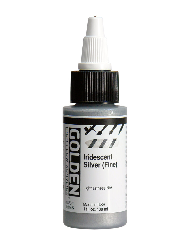 Golden High Flow Acrylic Paint (1oz) Iridescent Silver (Fine)