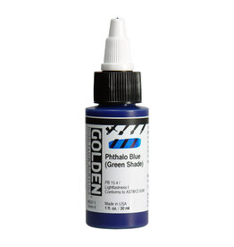 Golden High Flow Acrylic Paint (1oz) Phthalo Blue (Green Shade)
