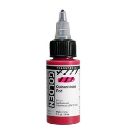 Golden High Flow Acrylic Paint (1oz) Transparent Quinacridone Red