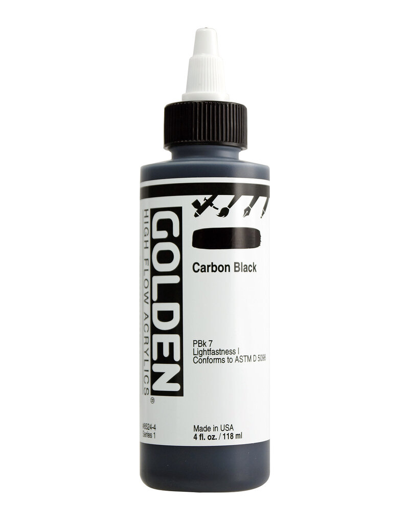 Golden High Flow Acrylic Paint (4oz) Carbon Black