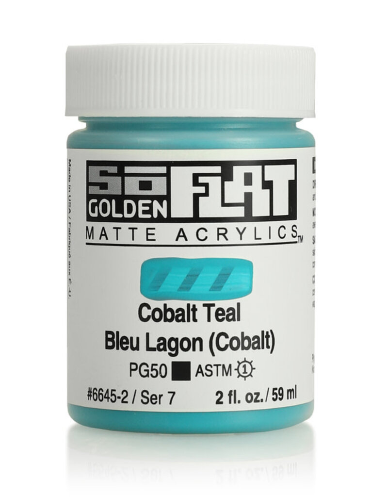 Golden SoFlat Matte Acrylics (2oz) Cobalt Teal
