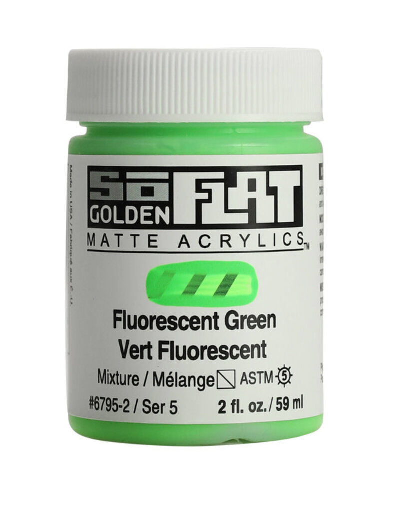 Golden SoFlat Matte Acrylics (2oz) Fluorescent Green