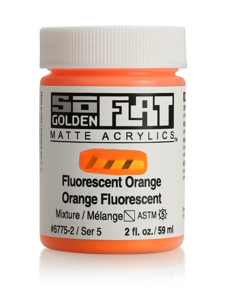 Golden SoFlat Matte Acrylics (2oz) Fluorescent Orange