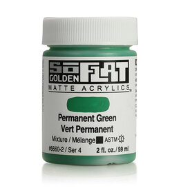 Golden SoFlat Matte Acrylics (2oz) Permanent Green