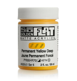 Golden SoFlat Matte Acrylics (2oz) Permanent Yellow Deep