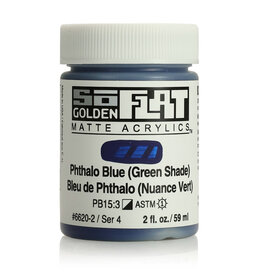Golden SoFlat Matte Acrylics (2oz) Phthalo Blue (Green Shade)