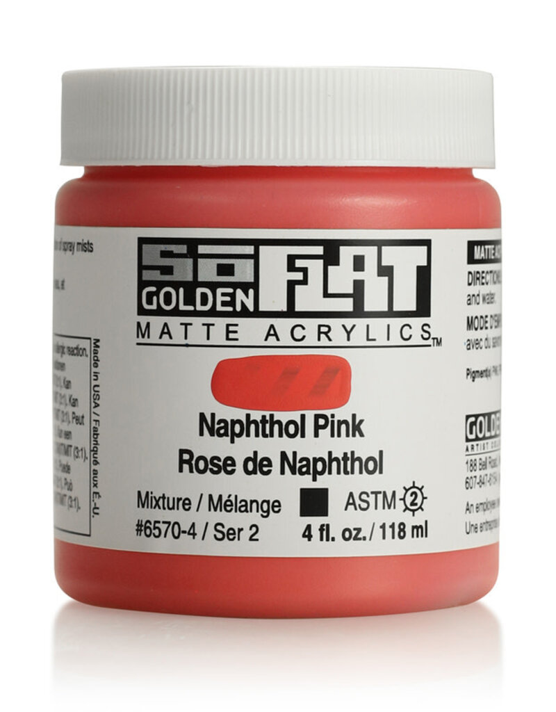 Golden SoFlat Matte Acrylics (4oz) Naphthol Pink