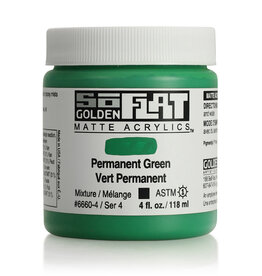 Golden SoFlat Matte Acrylics (4oz) Permanent Green