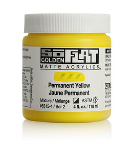 Golden SoFlat Matte Acrylics (4oz) Permanent Yellow