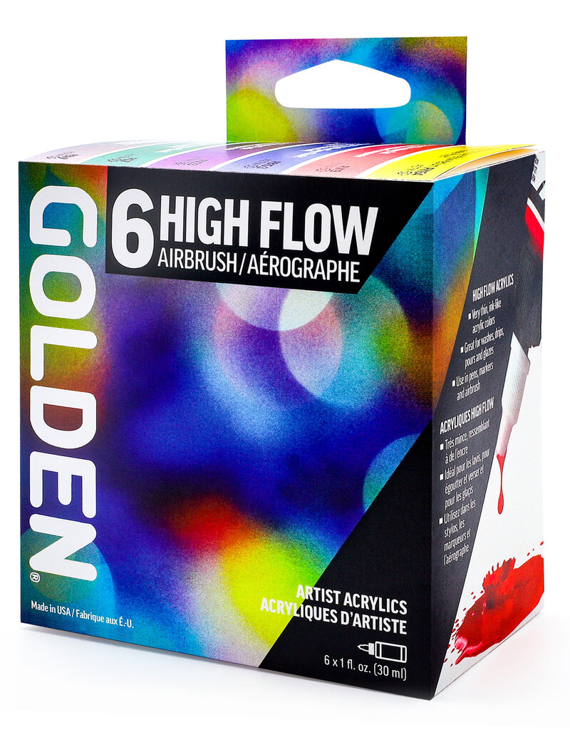 Golden High Flow Acrylic  6-Color Airbrush Set