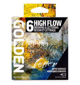 Golden High Flow Acrylic 6-Color Drawing & Lettering Set