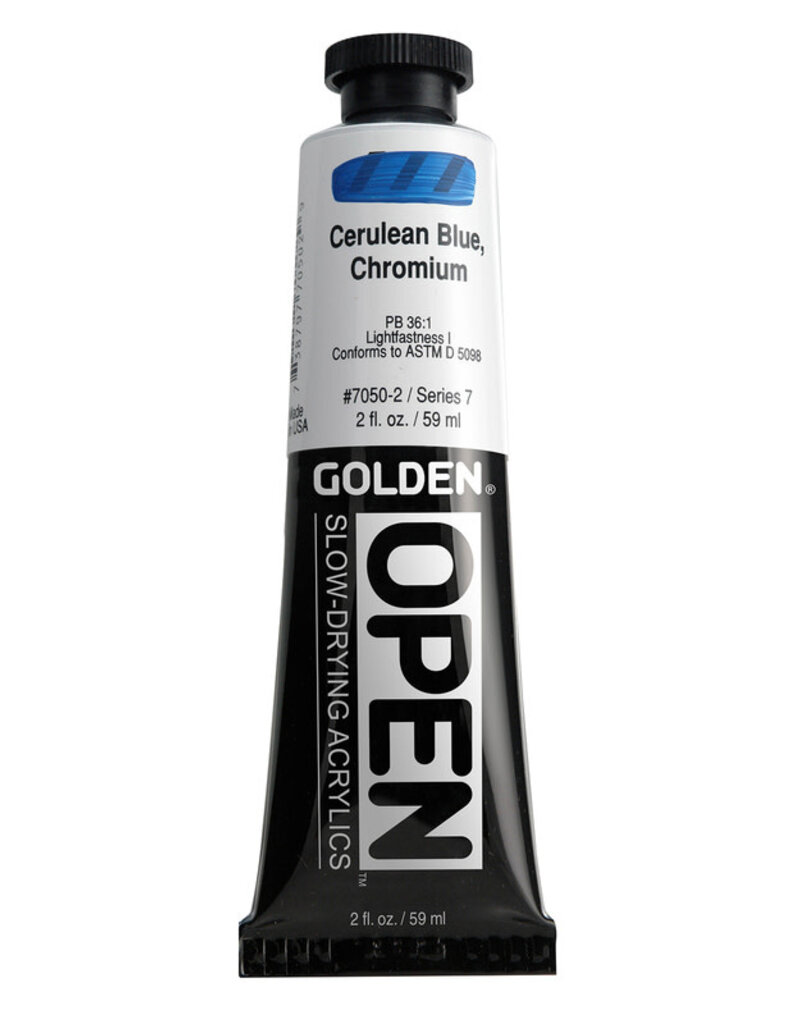 Golden OPEN Acrylic Paints (2oz) Cerulean Blue, Chromium