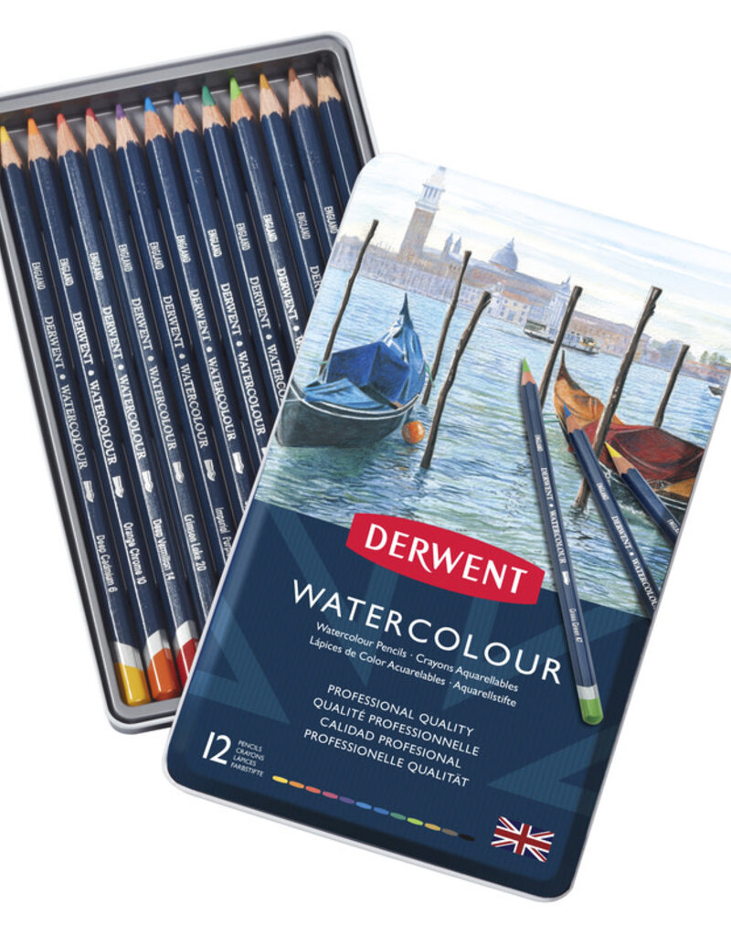 Derwent Watercolor Pencil Tin Set 12 Colors