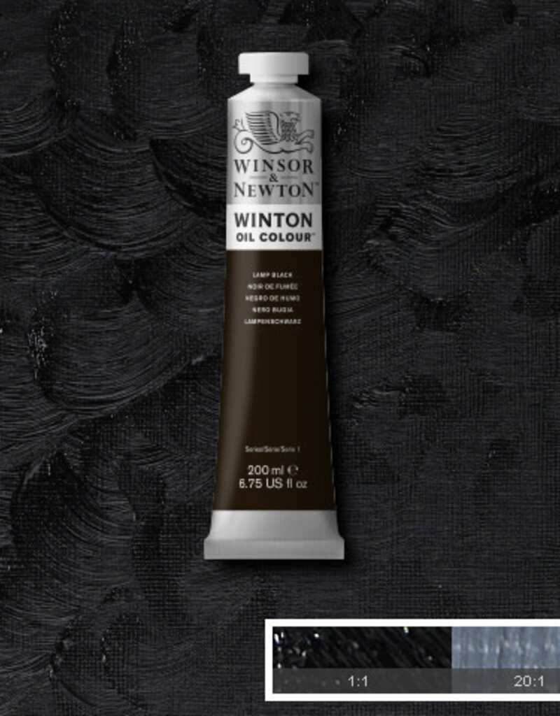Winsor & Newton Winton Oil Colours (200ml) Lamp Black