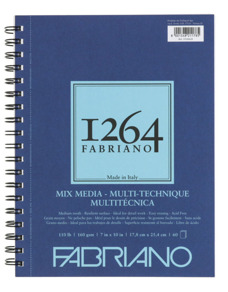 Fabriano 1264 Mixed Media Pads (Wire-Bound) 110lb 7x10" 60 Sheets