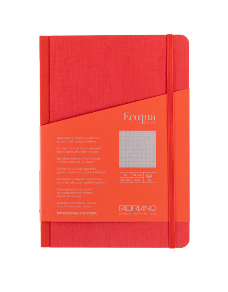 EcoQua Plus Fabric Notebook Red Dotted A5 (Small)