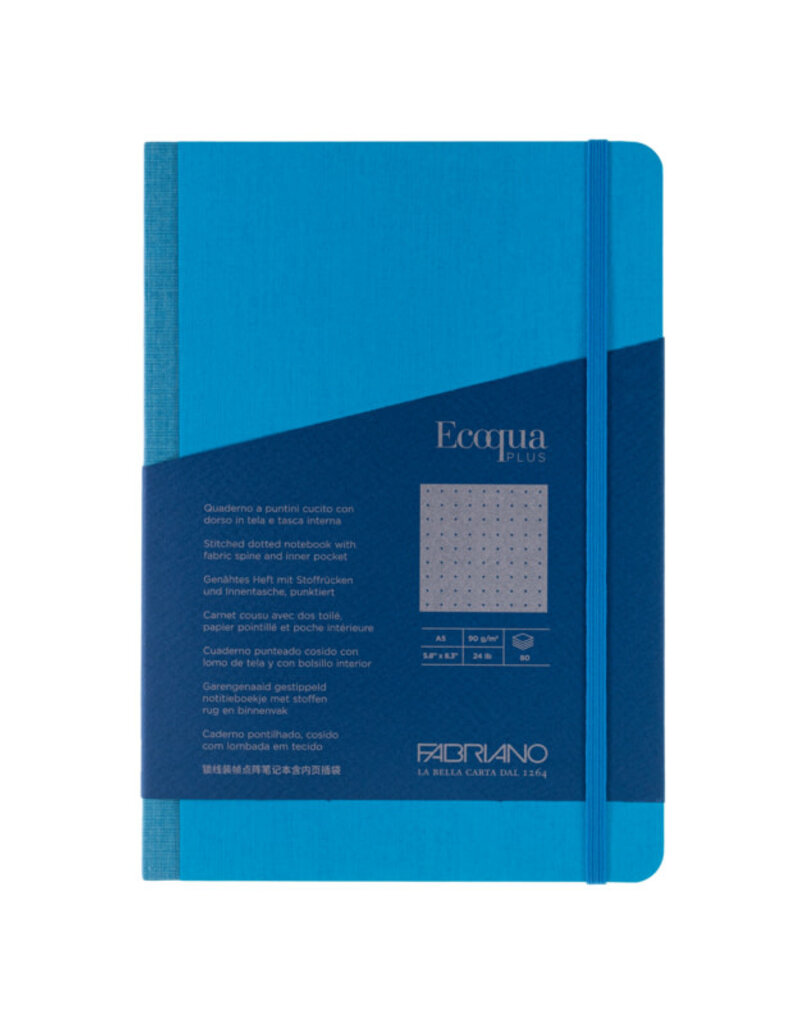 EcoQua Plus Fabric Notebook Turquoise Dotted A5 (Small)