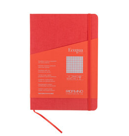 EcoQua Plus Stitch-Bound Notebook Graph Red A5 (Small)