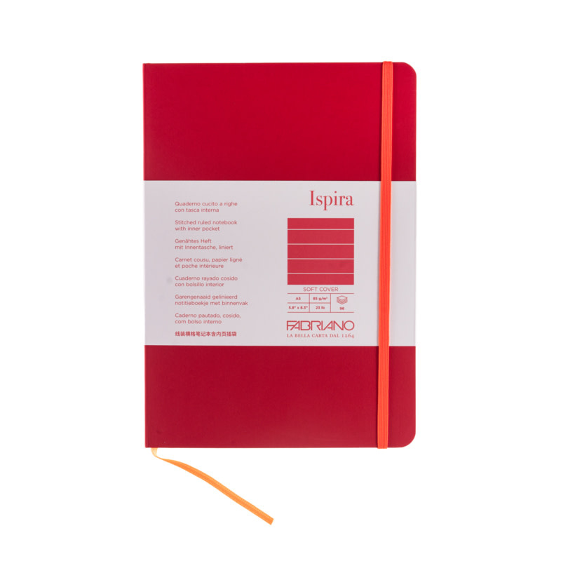 Ispira Softcover Notebook (A5) Red Lined