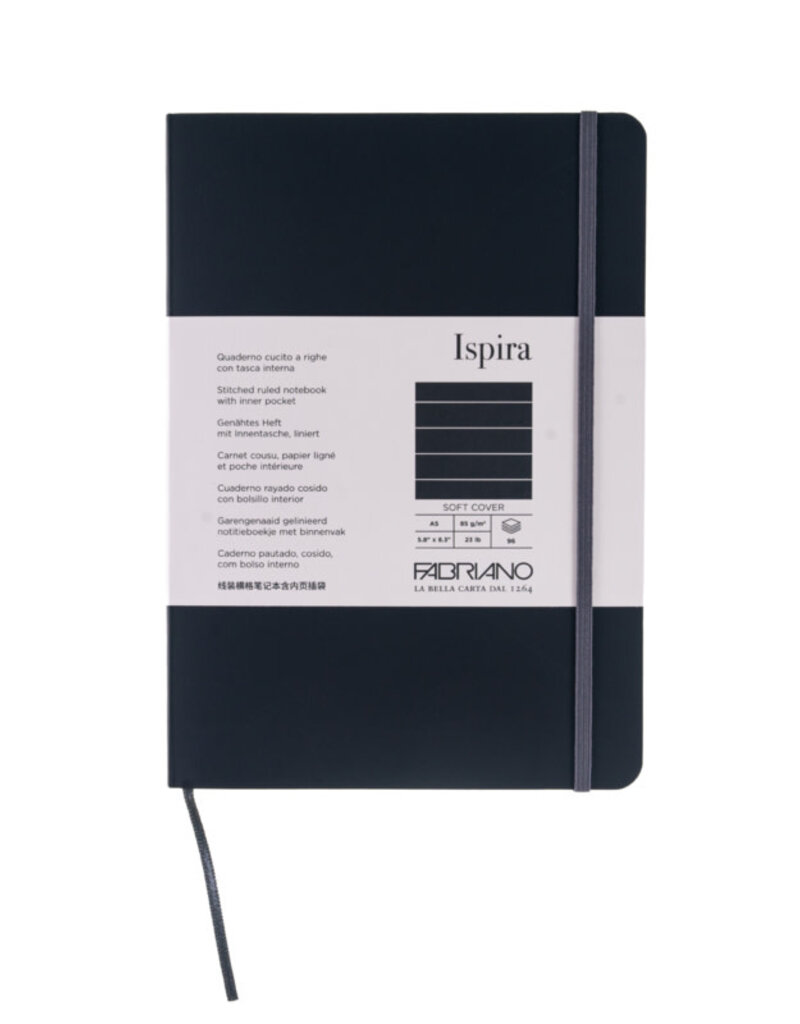 Fabriano Ispira Softcover Notebook (A5) Black Lined