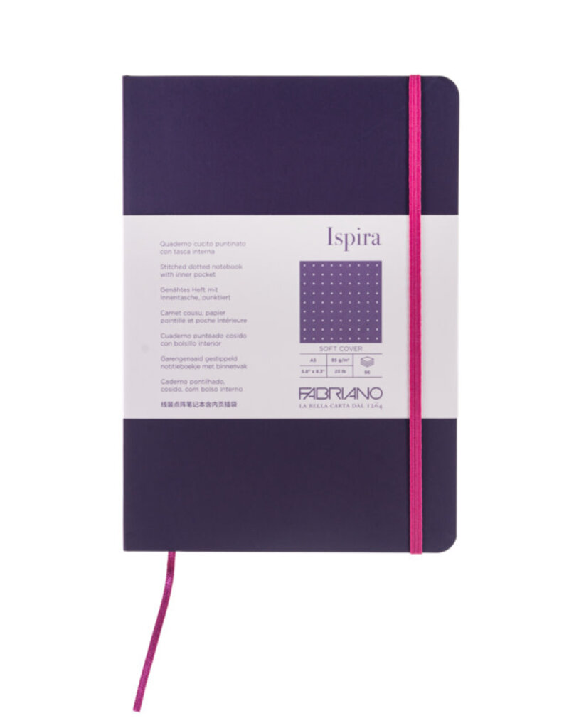 Fabriano Ispira Softcover Notebook (A5) Purple Dotted