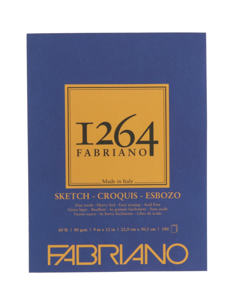 Fabriano 1264 Sketch Pad (100pg) Glue-bound 9x12"