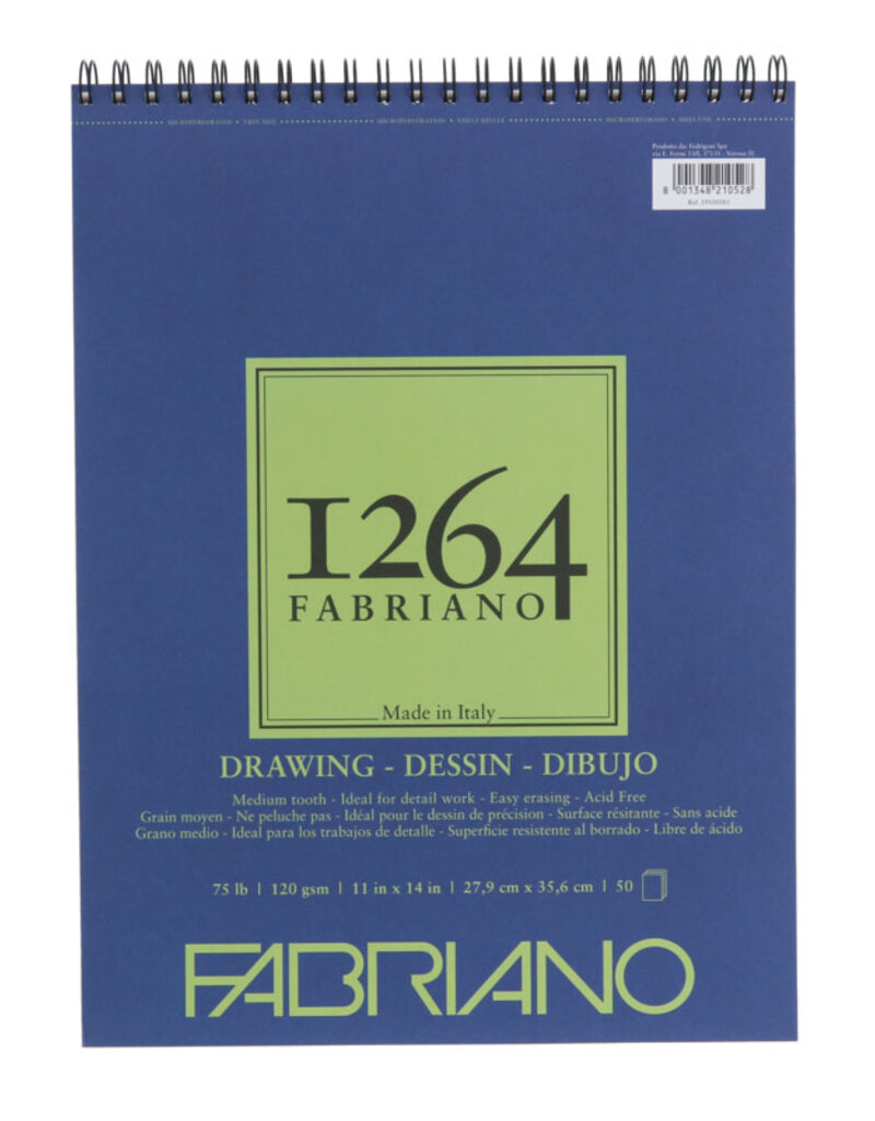 Fabriano 1264 Drawing Pads (Wire-Bound) 75lb 11x14" 50 Sheets
