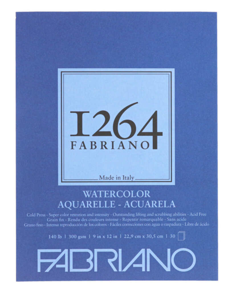 Fabriano 1264 Watercolor Pad (140CP) Glue-bound 9x12 30 Sheets - Reddi-Arts