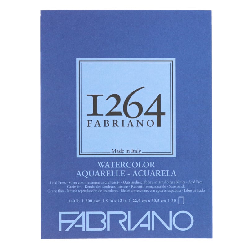 Fabriano 1264 Watercolor Pad (140CP) Glue-bound 9x12 30 Sheets - Reddi-Arts