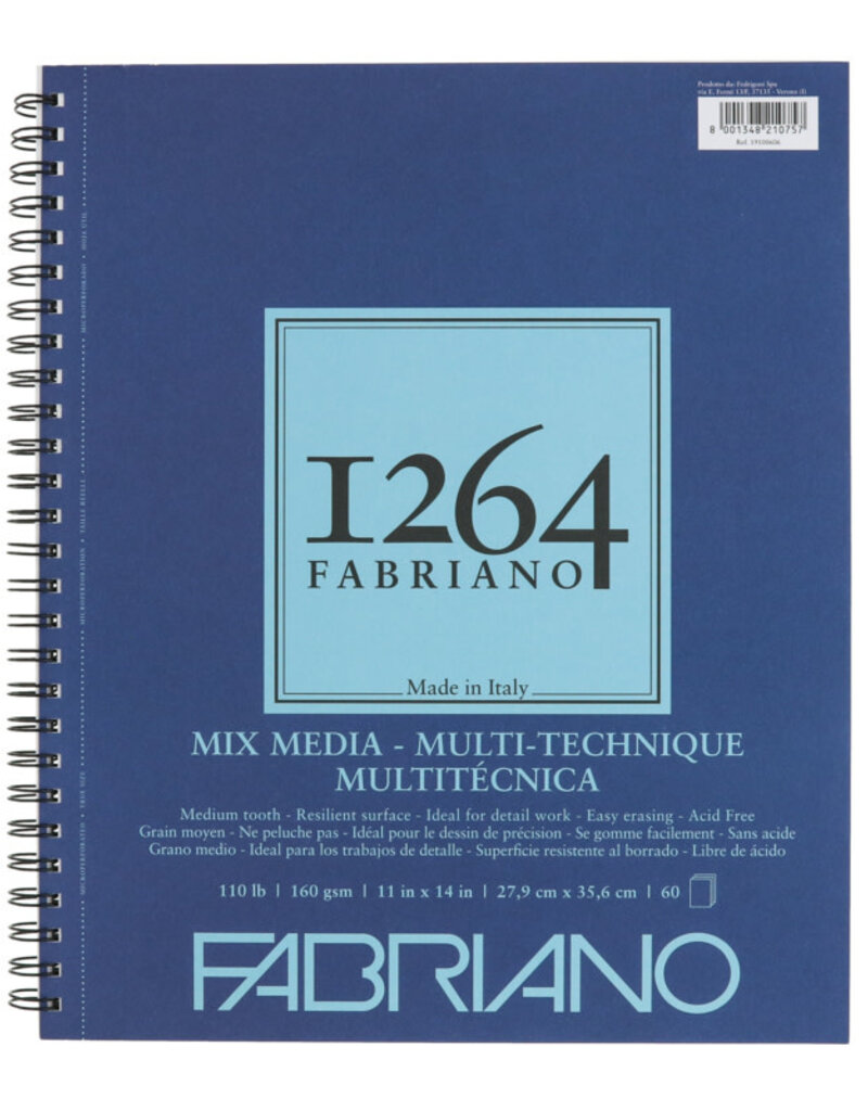 Fabriano 1264 Mixed Media Pads (Wire-Bound) 110lb 11x14" 60 Sheets