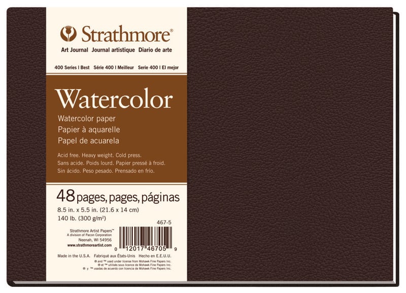 Strathmore 400 Series Watercolor Journal (140lbs/48sh) Hardbound 8.5x5.5 -  Reddi-Arts
