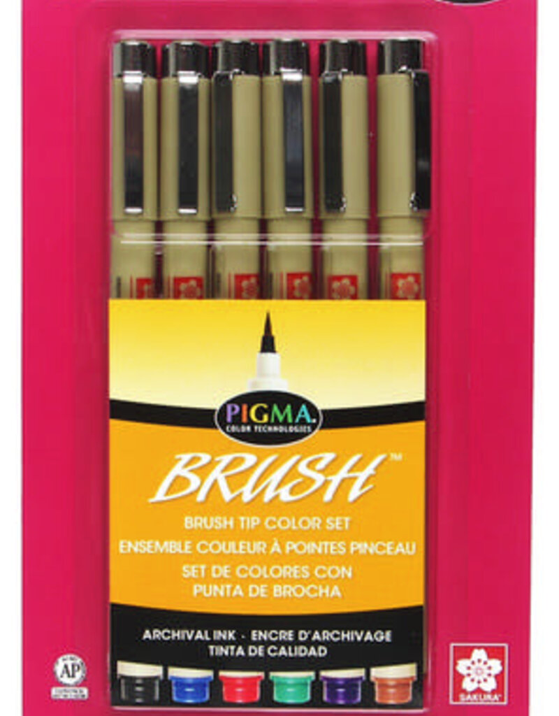 Pigma Brush Pen- 6 Pack Set