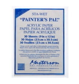 Sta-Wet Painter's Pal Acrylic Film 9"x12" 30 shts (Yellow Palette)