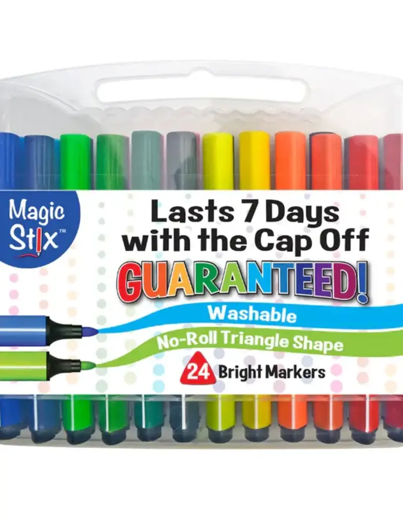 Triangular Magic Stix Markers, 24 Pack