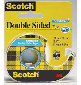 SCOTCH DOUBLE SIDED TAPE .75X300IN REPOSITIONABLE
